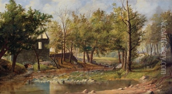 The Old Mill Oil Painting - Harrison Bird Brown