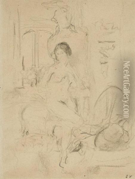 Nu Dans Un Interieur Oil Painting - Jean-Edouard Vuillard