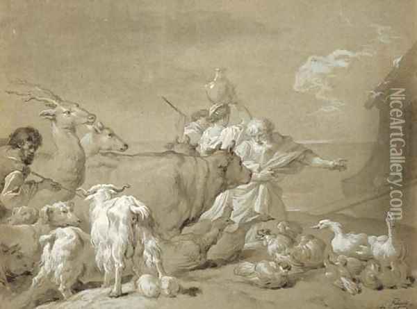 Noah entering the Ark Oil Painting - Francois-Andre Vincent