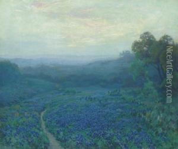 Path Through A Field Of Bluebonnets Oil Painting - Julian Onderdonk