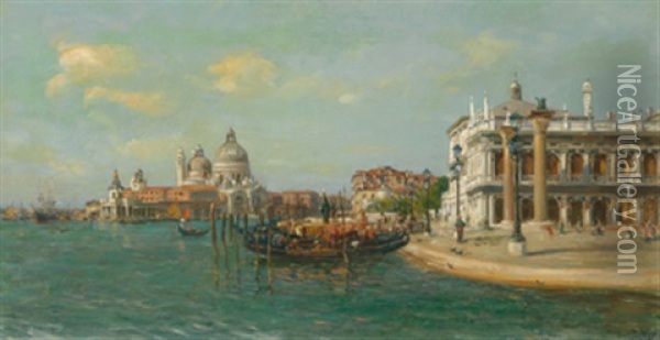 Venedig, Blick Auf Santa Maria Della Salute Oil Painting - Bernardo Hay