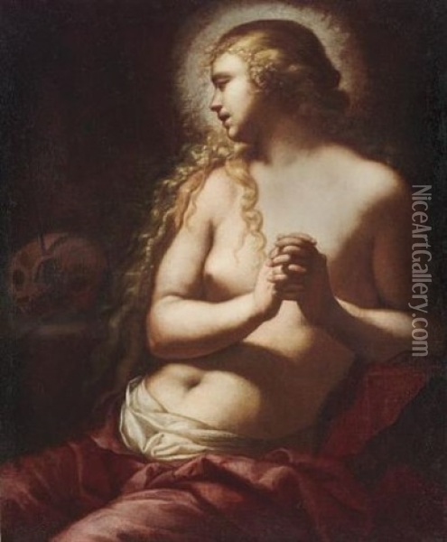 The Penitent Magdalene Oil Painting - Jacopo Palma il Giovane