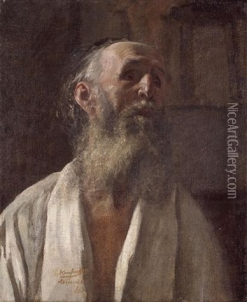 Portrait Of A Jew Oil Painting - Adolf Kaufmann