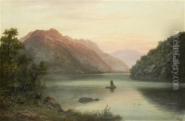 Dusky Sound, New Zealand Oil Painting - William George Baker