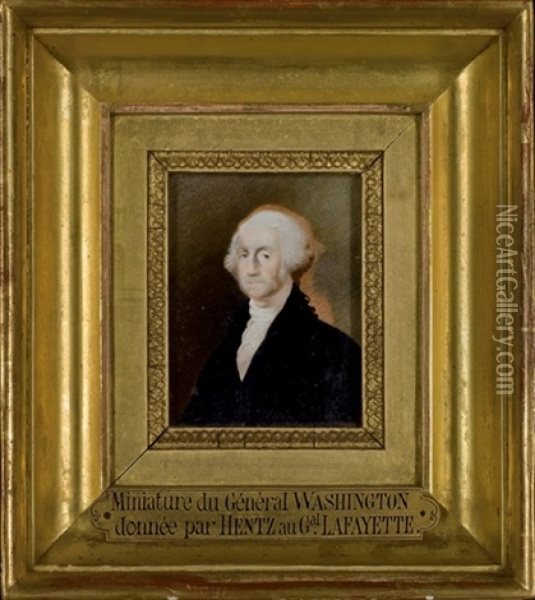 Portrait De George Washington (after Gilbert Stuart) Oil Painting - Nicholas Marcellus Hentz