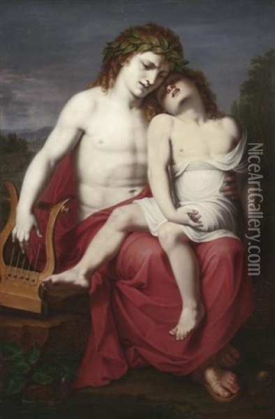 Orpheus Mit Einem Schlafenden Knaben Oil Painting - Jean-Auguste-Dominique Ingres
