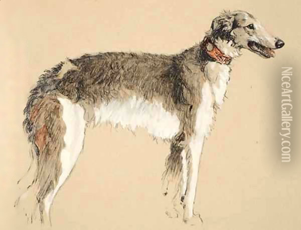 Borzoi Oil Painting - Cecil Charles Aldin