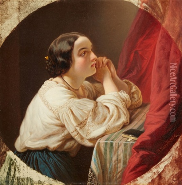 Young Woman At Prayer Oil Painting - Johann Grund