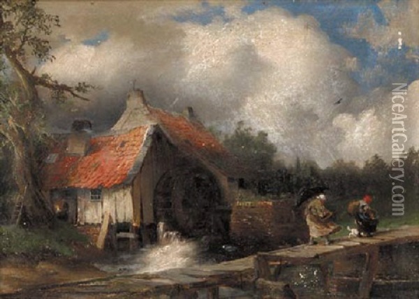 The Old Mill Oil Painting - Paul Koester