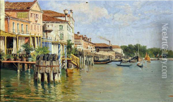 Venezia Oil Painting - Angelo Della Mura