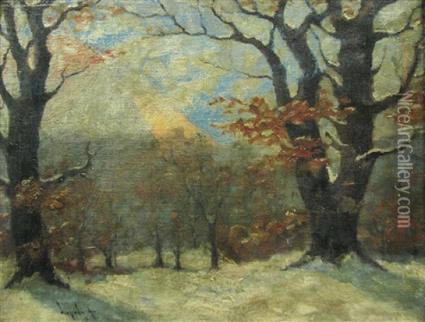 Early Winter Oil Painting - Antal (Laszlo) Neogrady