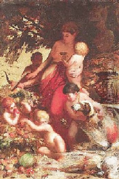 Allegorie Auf Den Herbst Oil Painting - Otto Seeck