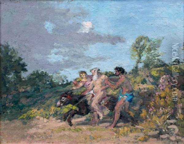 Bacchus Chevauchant Un Ane Dans Un Paysage Oil Painting - Ker Xavier Roussel