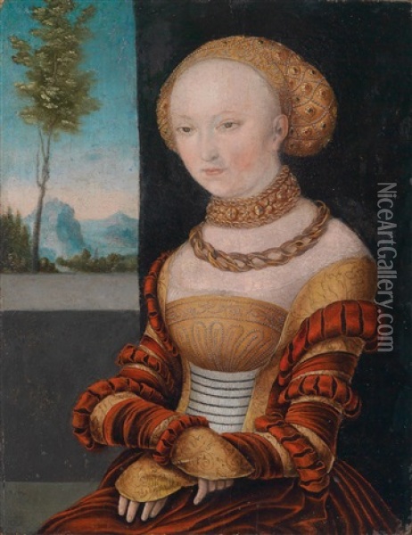 Bildnis Einer Dame Oil Painting - Lucas Cranach the Elder