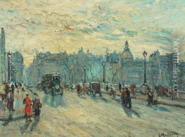 Le Pont Neuf Anime Oil Painting - Gustave Madelain