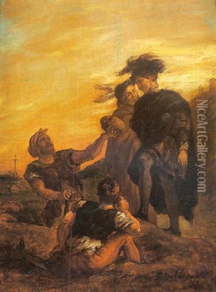 Hamlet Et Horatio Au Cimetiere Oil Painting - Eugene Delacroix
