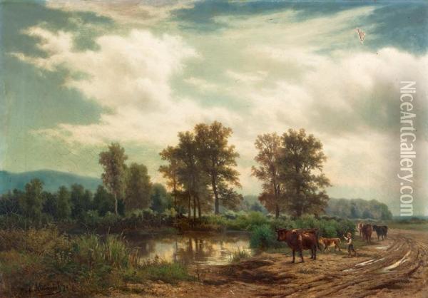 Nach Dem Regen Oil Painting - Julius Schonrock