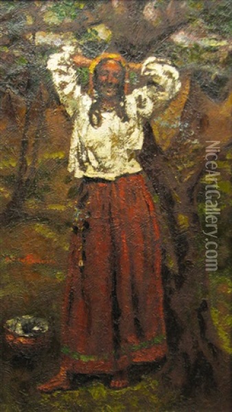 Merry Gipsy Oil Painting - Octav Bancila