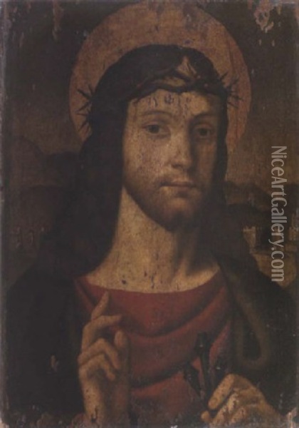 Salvator Mundi Oil Painting - Antonio de Saliba