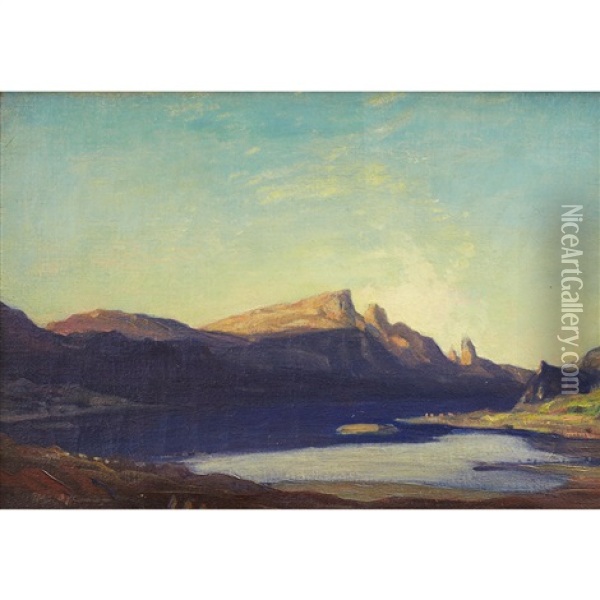 Rocks Of Skye Oil Painting - David Young Cameron