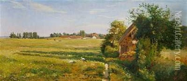 Sommerdag Pa Landet Oil Painting - Carl Frederik Peder Aagaard