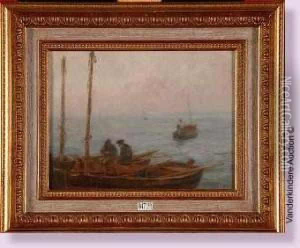 Pecheurs En Barques Oil Painting - Edgard Farasyn