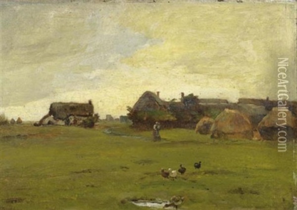 Bauernhof Oil Painting - Charles Francois Daubigny