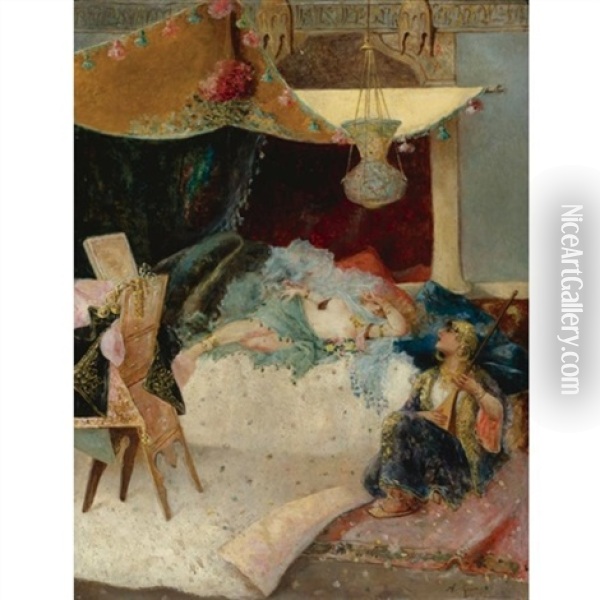 Harem Song Oil Painting - Antonio Rivas