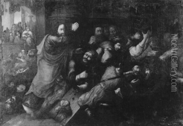 Christus Vertreibt Die Handler Aus Dem Tempel Oil Painting -  Rembrandt van Rijn