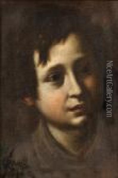 The Head Of A Young Boy In A Brown Coat Oil Painting - Francesco Curradi