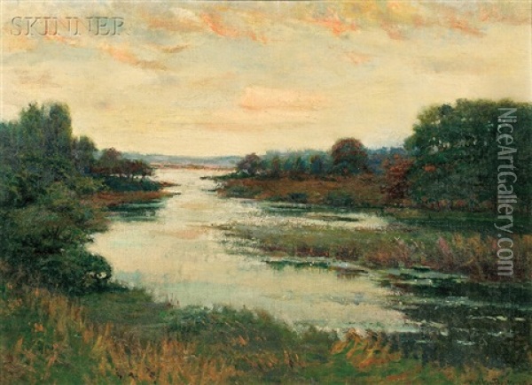 Marsh View Oil Painting - Robert Ward Van Boskerck