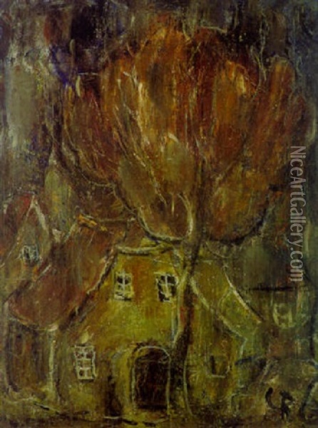 Haus Unter Baumen (sauerland) Oil Painting - Christian Rohlfs