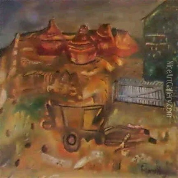 Farmyard Scene Oil Painting - Frances Mary Hodgkins