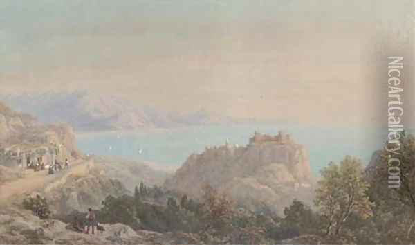 On the Italian coast Oil Painting - Charles Vacher