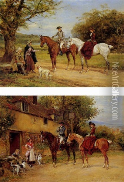 Wayside Charity Oil Painting - Heywood Hardy