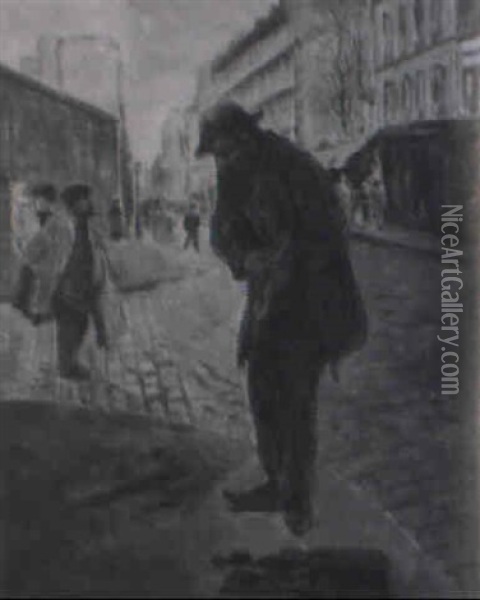Beggar On A Parisian Corner Oil Painting - Jean Francois Raffaelli