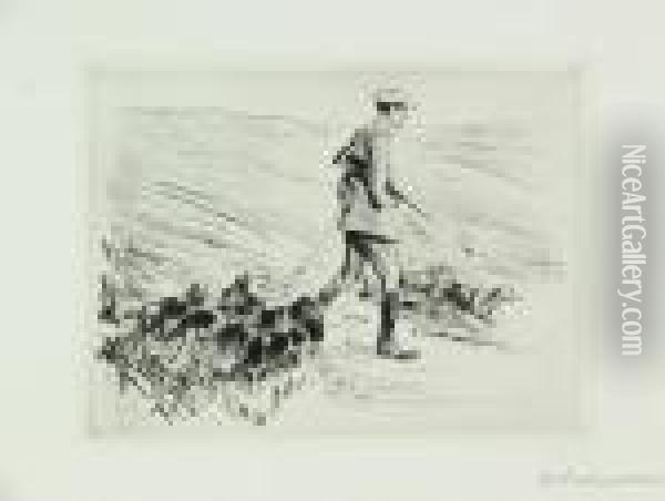 Jager Mit Hunden Oil Painting - Max Liebermann