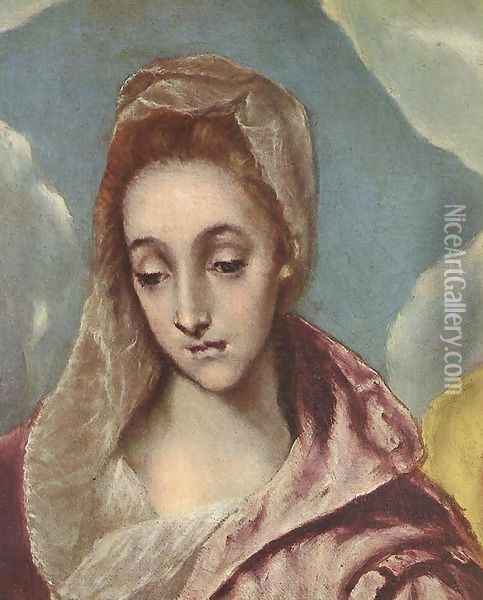 Holy Family with St Anne (detail) Oil Painting - El Greco (Domenikos Theotokopoulos)