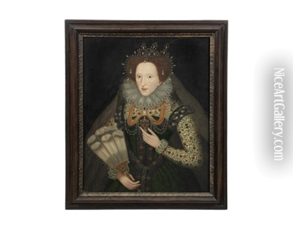 A Portrait Of Queen Elizabeth I Oil Painting - John Bettes the Elder