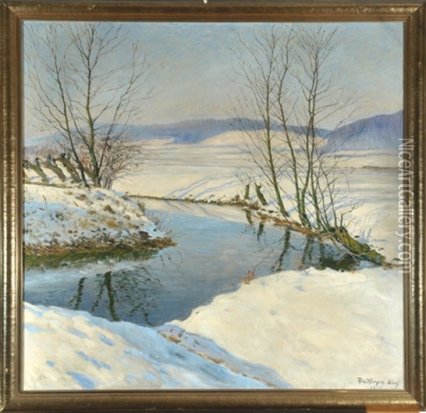 Winterlandschaft Mit Bachlauf Oil Painting - Richard Klingen
