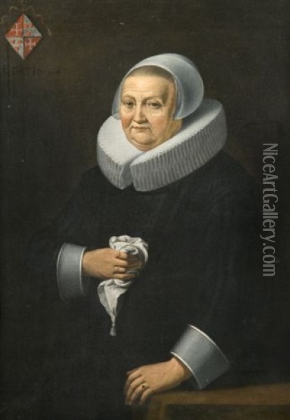 Portrait De Dame Agee De 84 Ans Oil Painting - Frans Hals