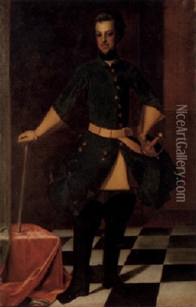 Portratt Av Hertig Karl Fredrik Av Holstein-gottorp Ikladd Karolinsk Uniform Oil Painting - David von Krafft