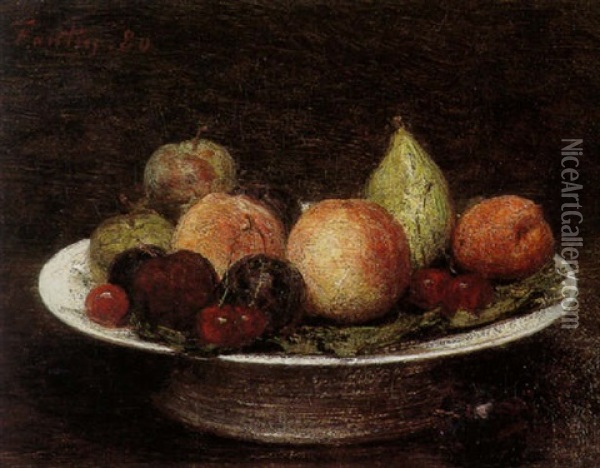 Fruits Dans Une Assiette Oil Painting - Henri Fantin-Latour