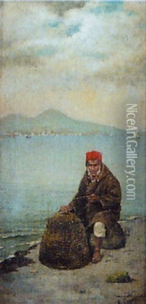 Neapolitan Fisherman Oil Painting - Vittorio Capessiero