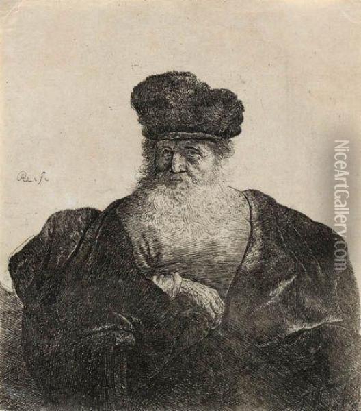 Old Man With Beard Oil Painting - Rembrandt Van Rijn