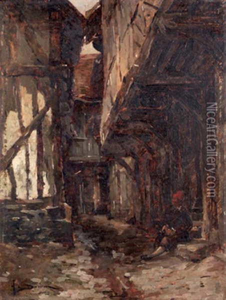 Ramoneur Assis Dans Une Ruelle Oil Painting - Henri Gaston Darien