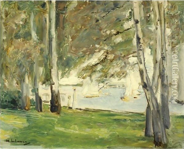 Birch Trees On The Banks Of Wannsee, To The East Oil Painting - Max Liebermann