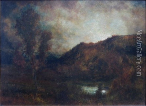 Moonlight Oil Painting - Robert Crannell Minor