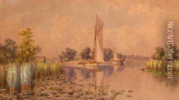 South Walsham Broad Oil Painting - Stephen John Batchelder