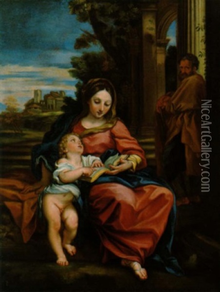 La Sacra Famiglia Oil Painting - Carlo Maratta